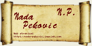 Nada Peković vizit kartica